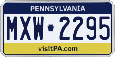 PA license plate MXW2295