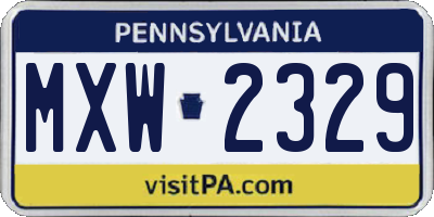 PA license plate MXW2329
