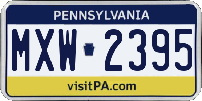 PA license plate MXW2395