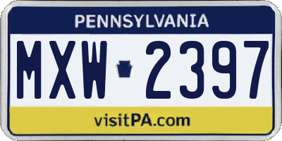 PA license plate MXW2397