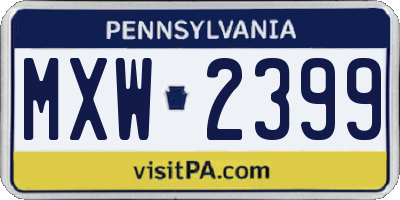 PA license plate MXW2399