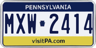 PA license plate MXW2414