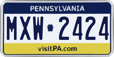 PA license plate MXW2424