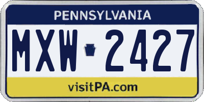 PA license plate MXW2427