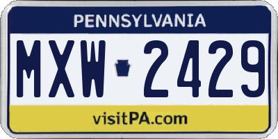 PA license plate MXW2429