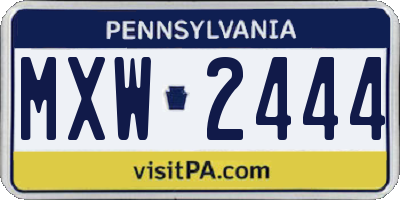 PA license plate MXW2444