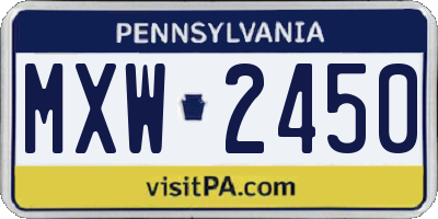 PA license plate MXW2450