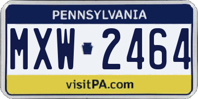 PA license plate MXW2464