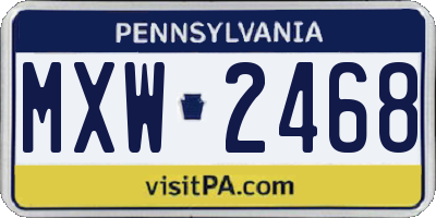 PA license plate MXW2468