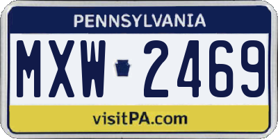 PA license plate MXW2469