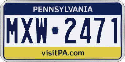 PA license plate MXW2471