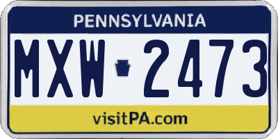 PA license plate MXW2473