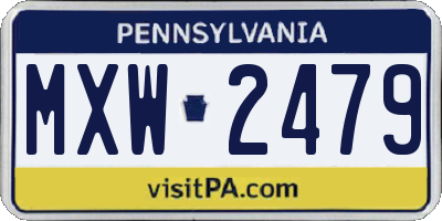 PA license plate MXW2479