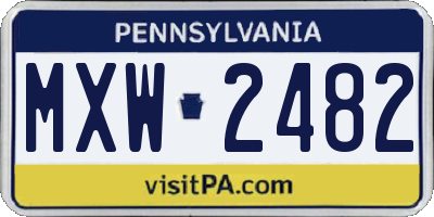 PA license plate MXW2482