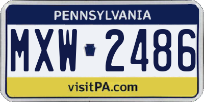 PA license plate MXW2486