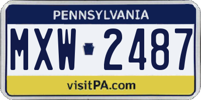 PA license plate MXW2487