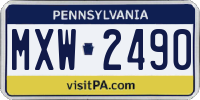 PA license plate MXW2490