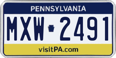 PA license plate MXW2491