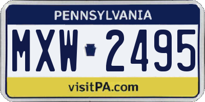 PA license plate MXW2495