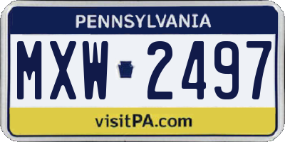 PA license plate MXW2497