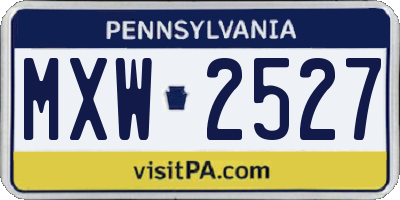 PA license plate MXW2527