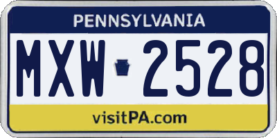 PA license plate MXW2528