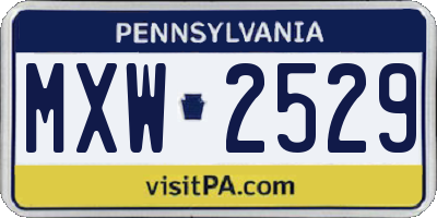 PA license plate MXW2529