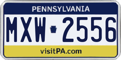 PA license plate MXW2556