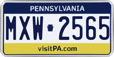 PA license plate MXW2565