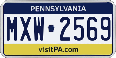 PA license plate MXW2569