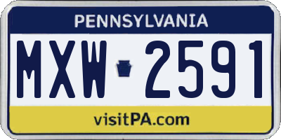 PA license plate MXW2591