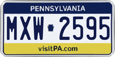 PA license plate MXW2595