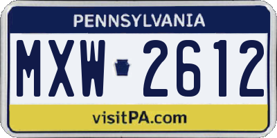 PA license plate MXW2612