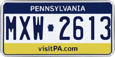 PA license plate MXW2613