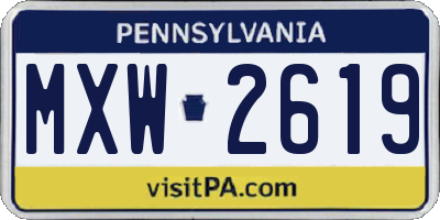 PA license plate MXW2619