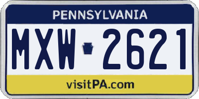 PA license plate MXW2621
