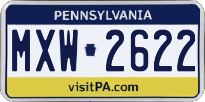 PA license plate MXW2622
