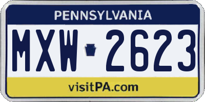 PA license plate MXW2623