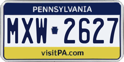PA license plate MXW2627