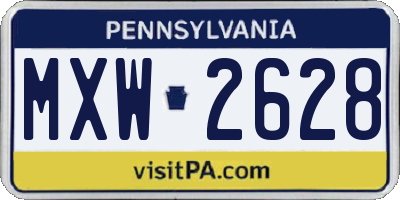 PA license plate MXW2628