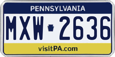 PA license plate MXW2636