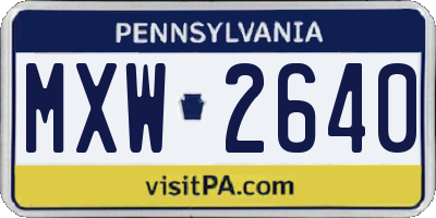 PA license plate MXW2640