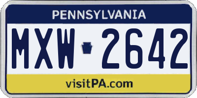 PA license plate MXW2642