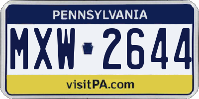 PA license plate MXW2644