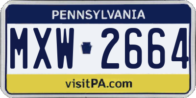 PA license plate MXW2664