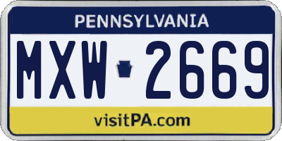 PA license plate MXW2669