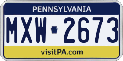 PA license plate MXW2673