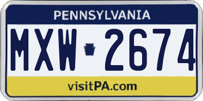 PA license plate MXW2674