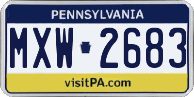 PA license plate MXW2683