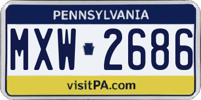 PA license plate MXW2686